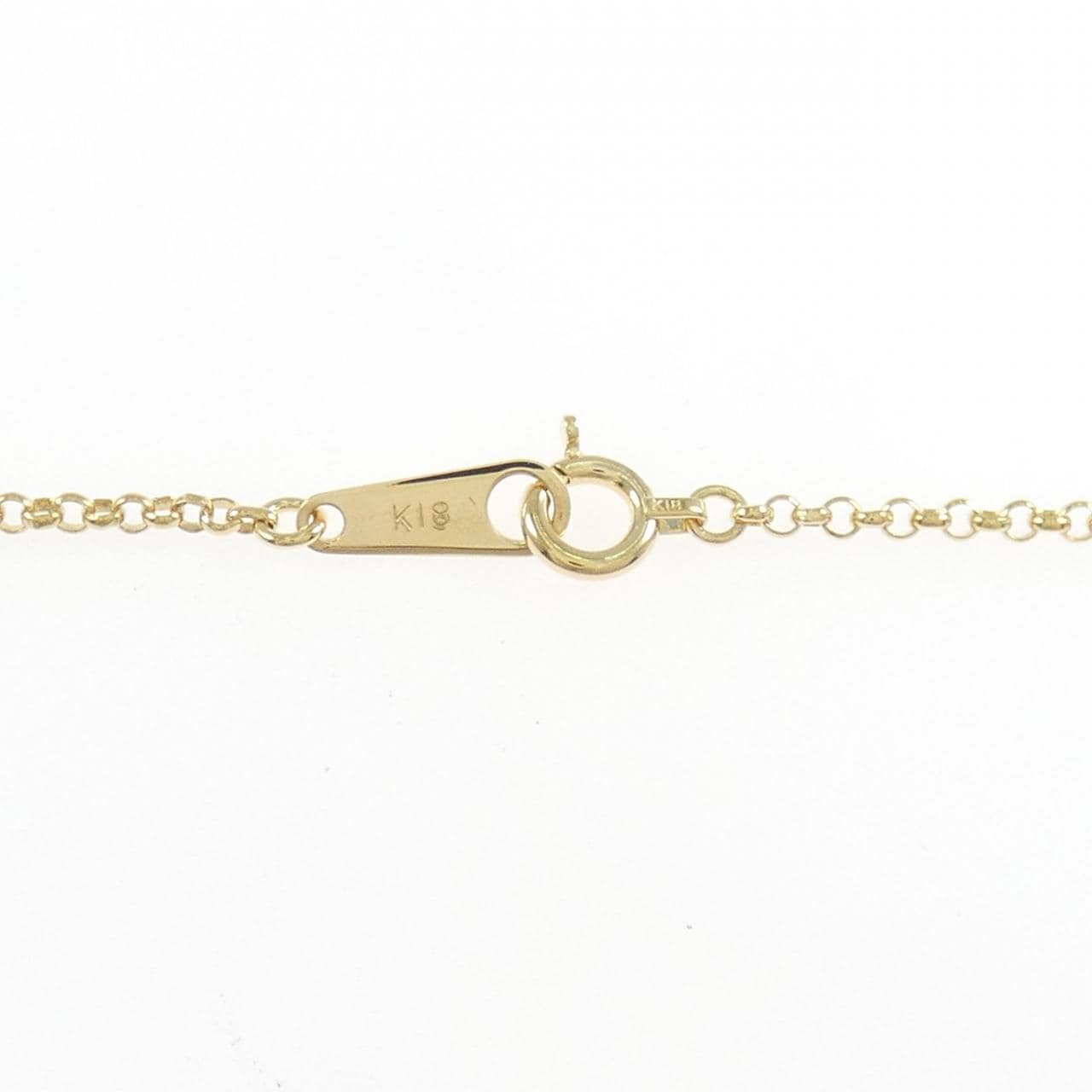 750YG/K18YG フラワー エメラルド ネックレス