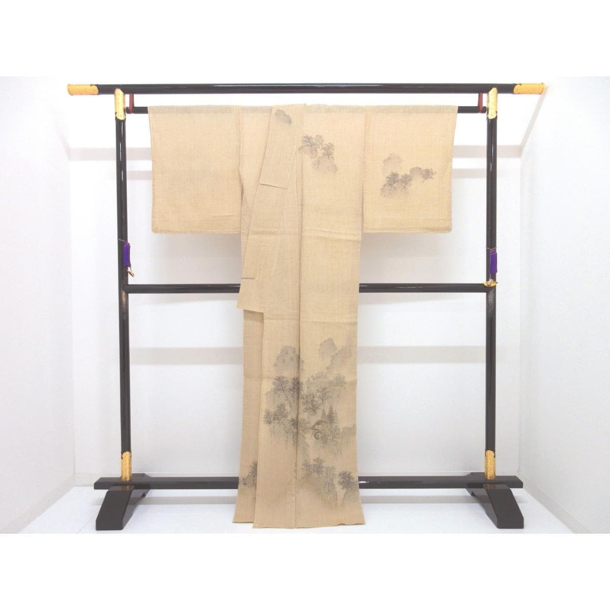 単衣　縮　友禅加工