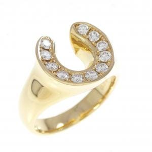 K18YG ホースシュー ダイヤモンド リング 0.30CT