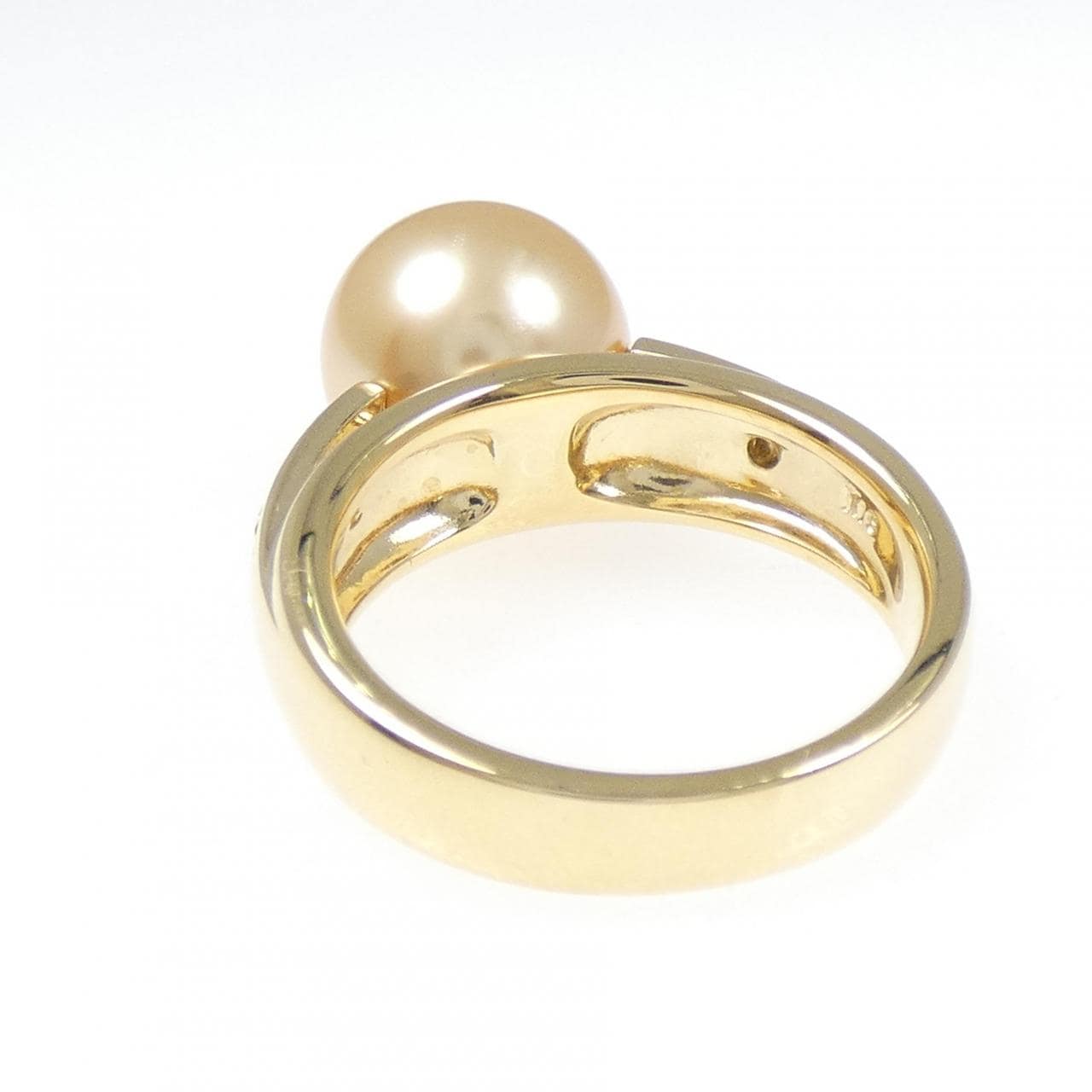 K18YG 白蝶パール リング 10.2mm