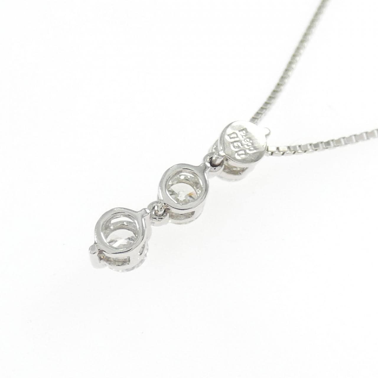 PT900/PT850スリーストーン  ダイヤモンド ネックレス 0.50CT