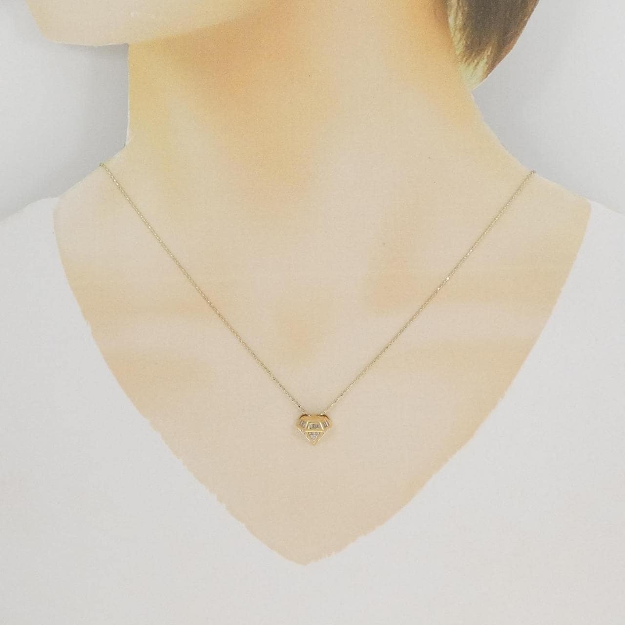 K18YG/K18WG Diamond necklace 0.13CT