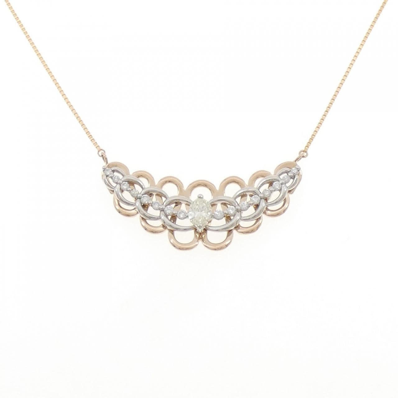 K18PG/PT900 ダイヤモンド ネックレス 0.320CT