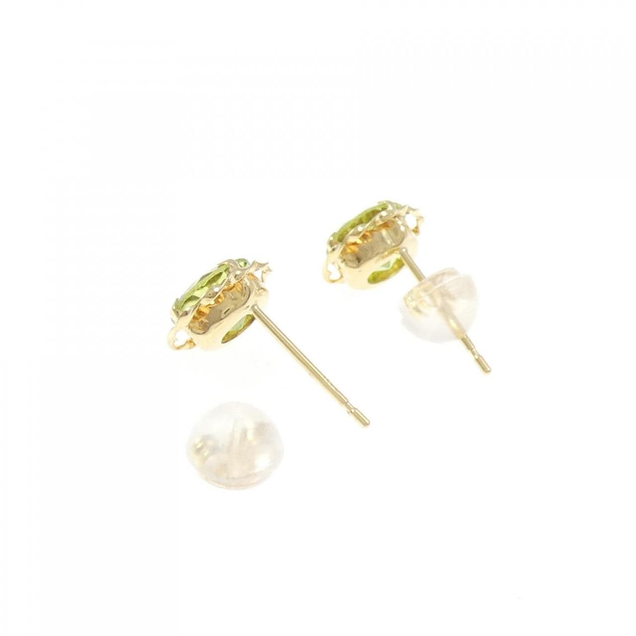 K18YG ペリドット ピアス 1.80CT