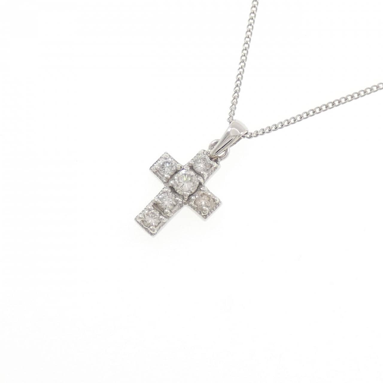 PT900/PT850 クロス ダイヤモンド ネックレス 0.23CT