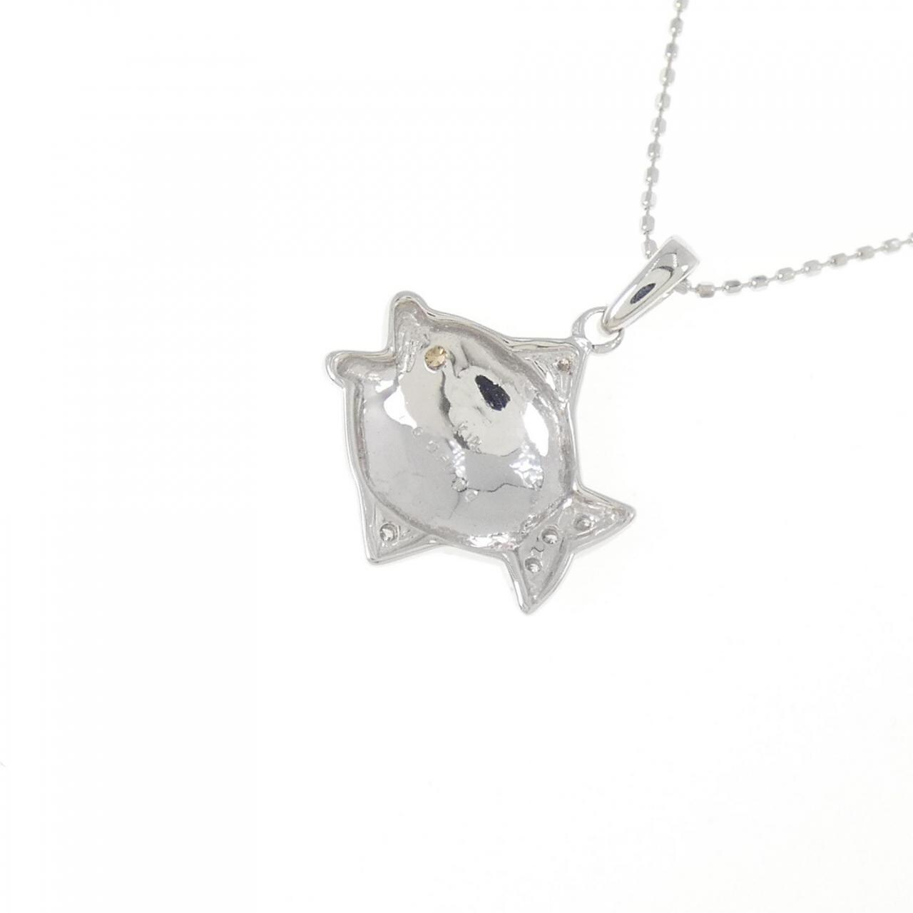 K18WG フィッシュ ダイヤモンド ネックレス 0.050CT