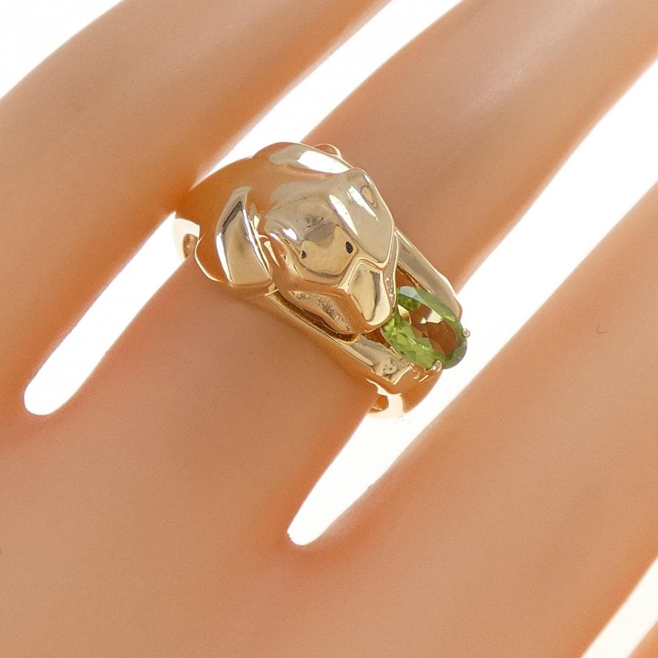 K18YG ペリドット リング