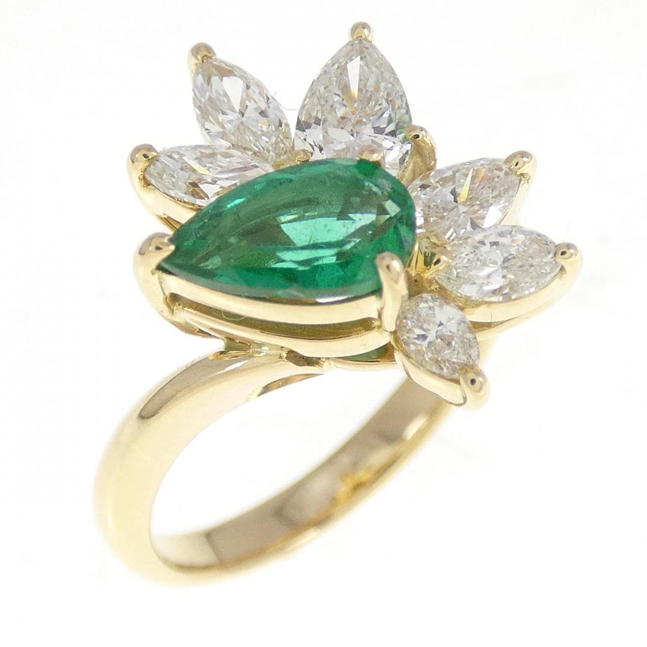 K18YG emerald ring 0.67CT