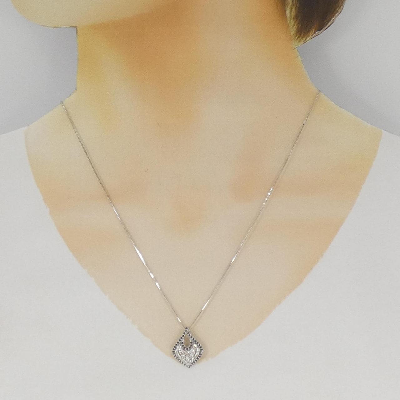K18WG ダイヤモンド ネックレス 0.54CT