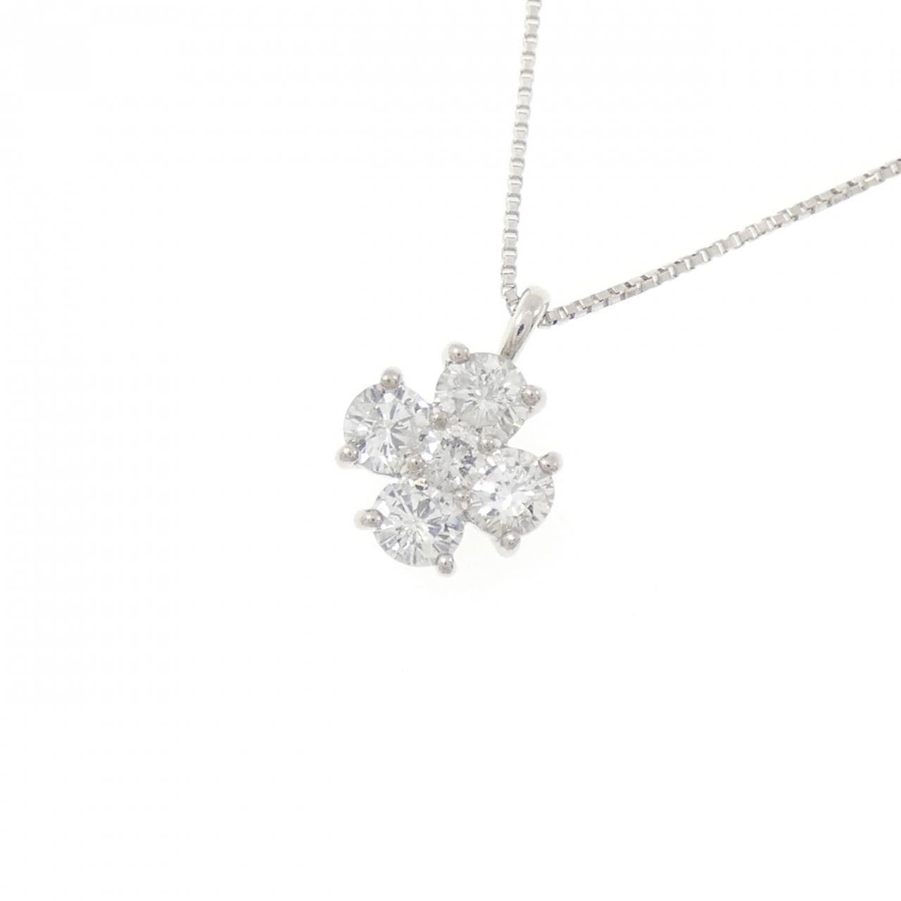 PT900/PT850 フラワー ダイヤモンド ネックレス 0.50CT