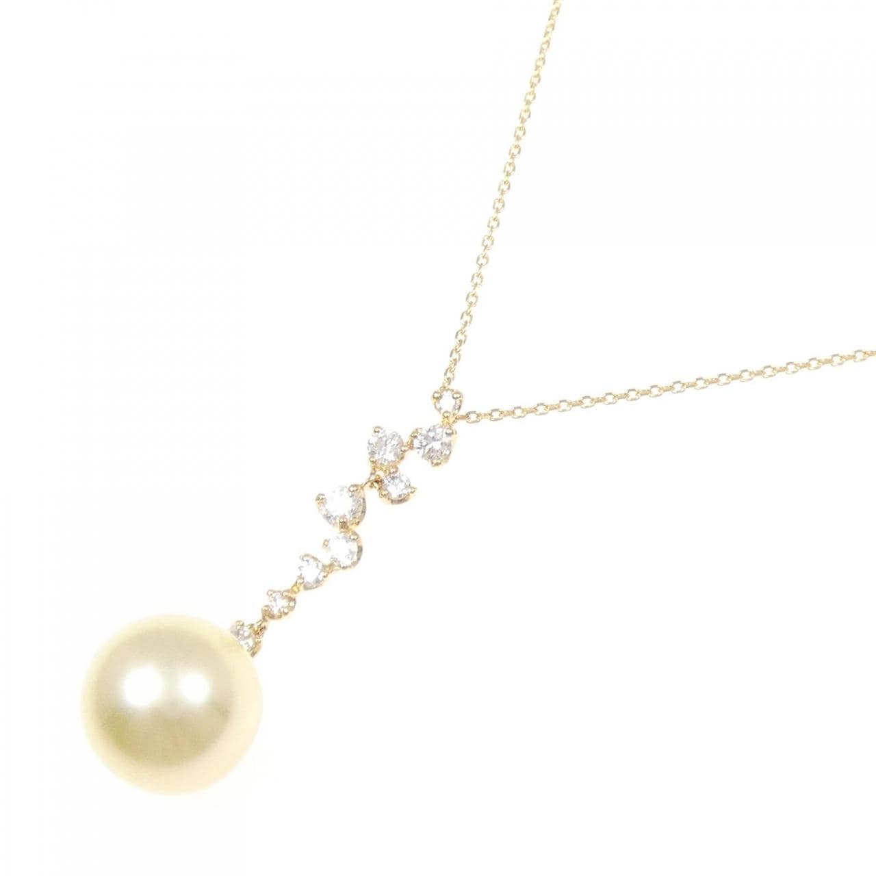 K18YG 白蝶パール ネックレス 11.5mm