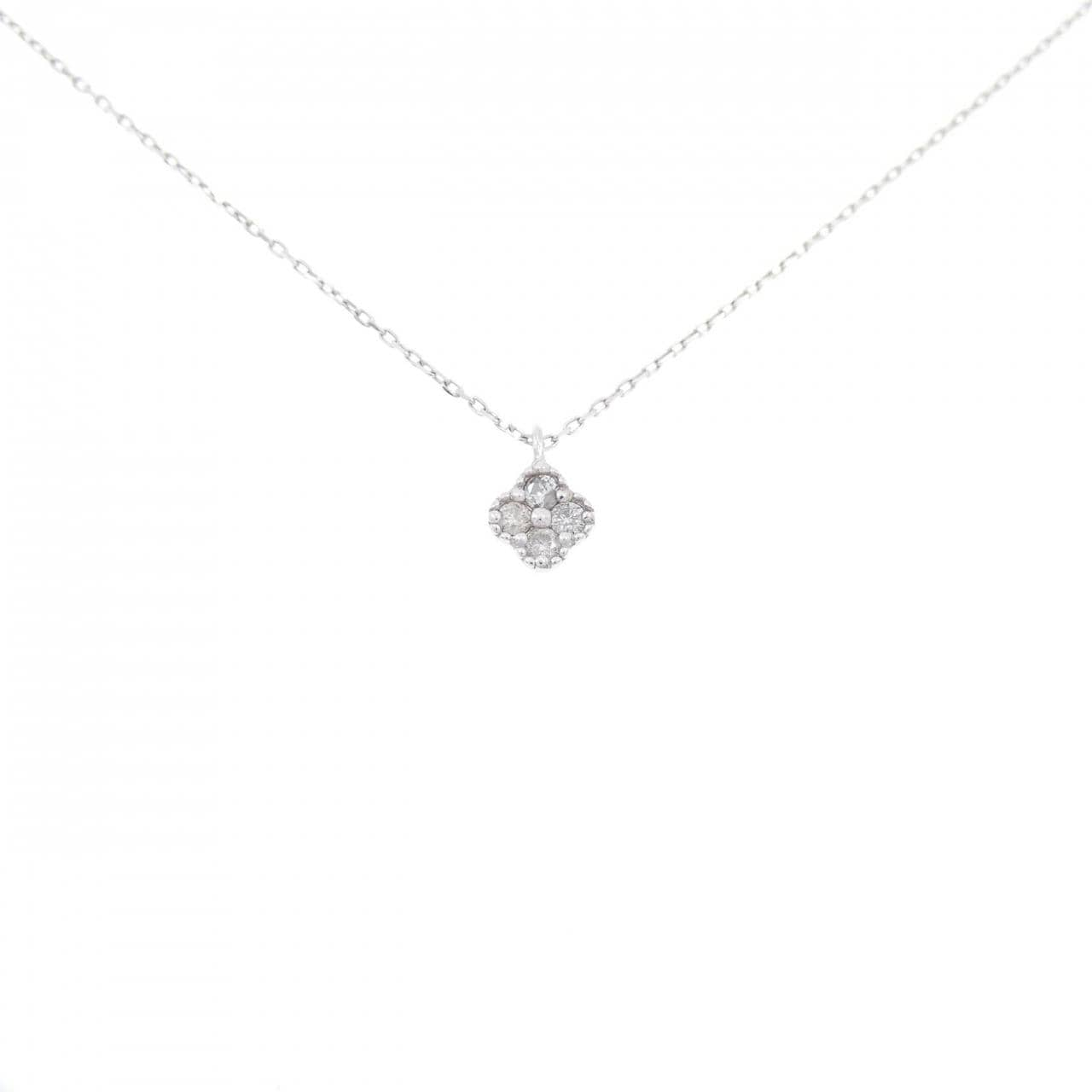 K10WG Flower Diamond Necklace 0.06CT