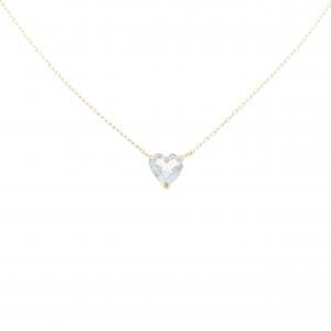 K10YG ハート アクアマリン ネックレス 0.26CT