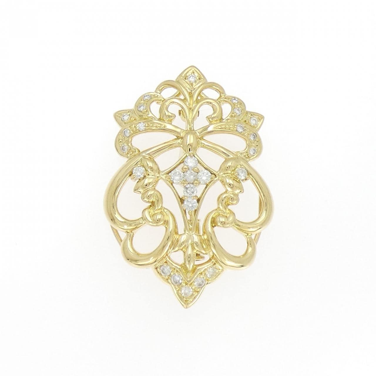 K18YG ダイヤモンド ブローチ 0.51CT