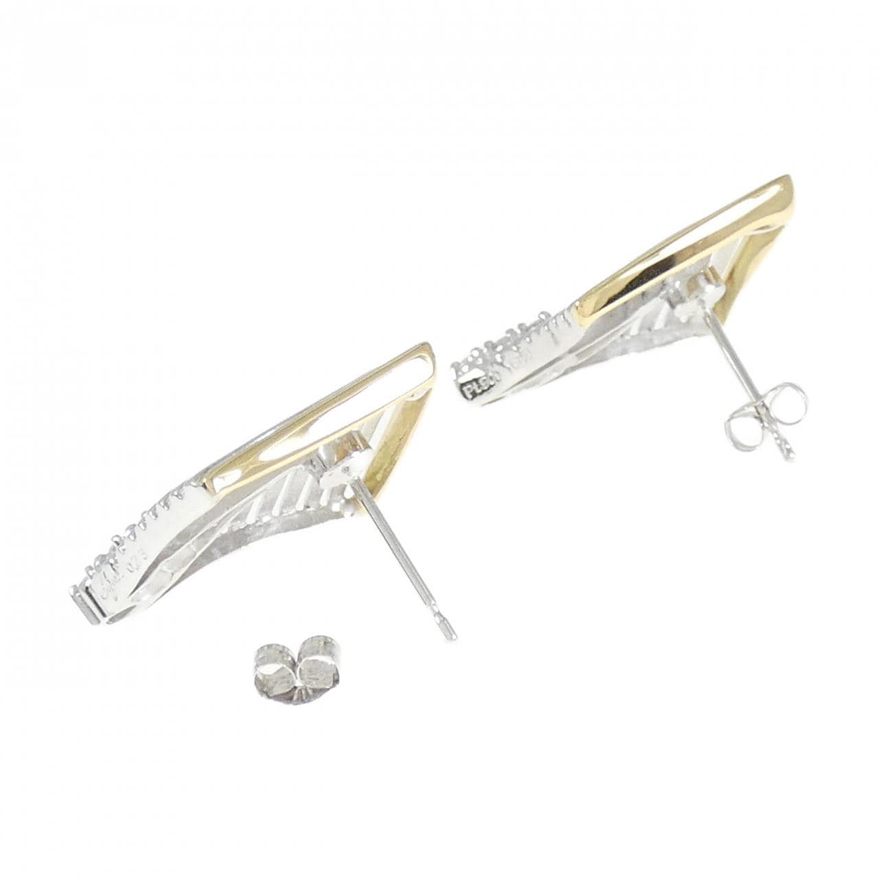 PT/750YG/K18WG Diamond Earrings 0.23CT