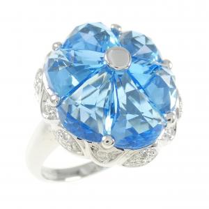 750WG ブルートパーズ リング 6.95CT