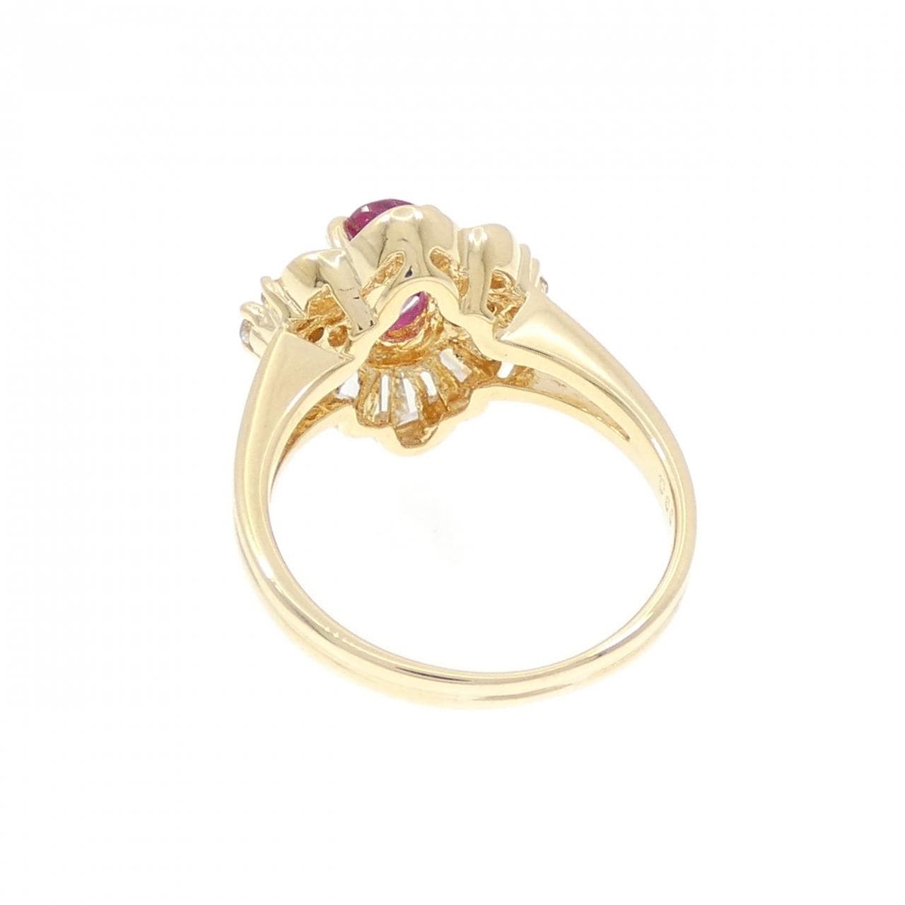 K18YG ルビー リング 0.75CT