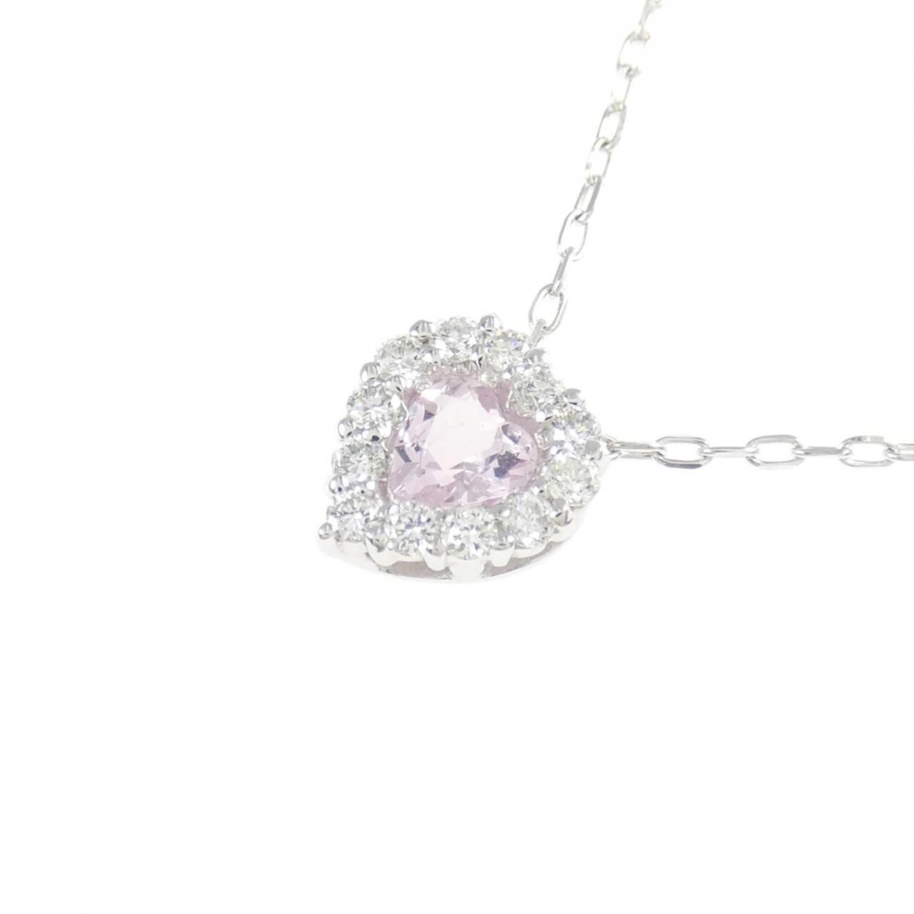 K18WG ハート モルガナイト ネックレス