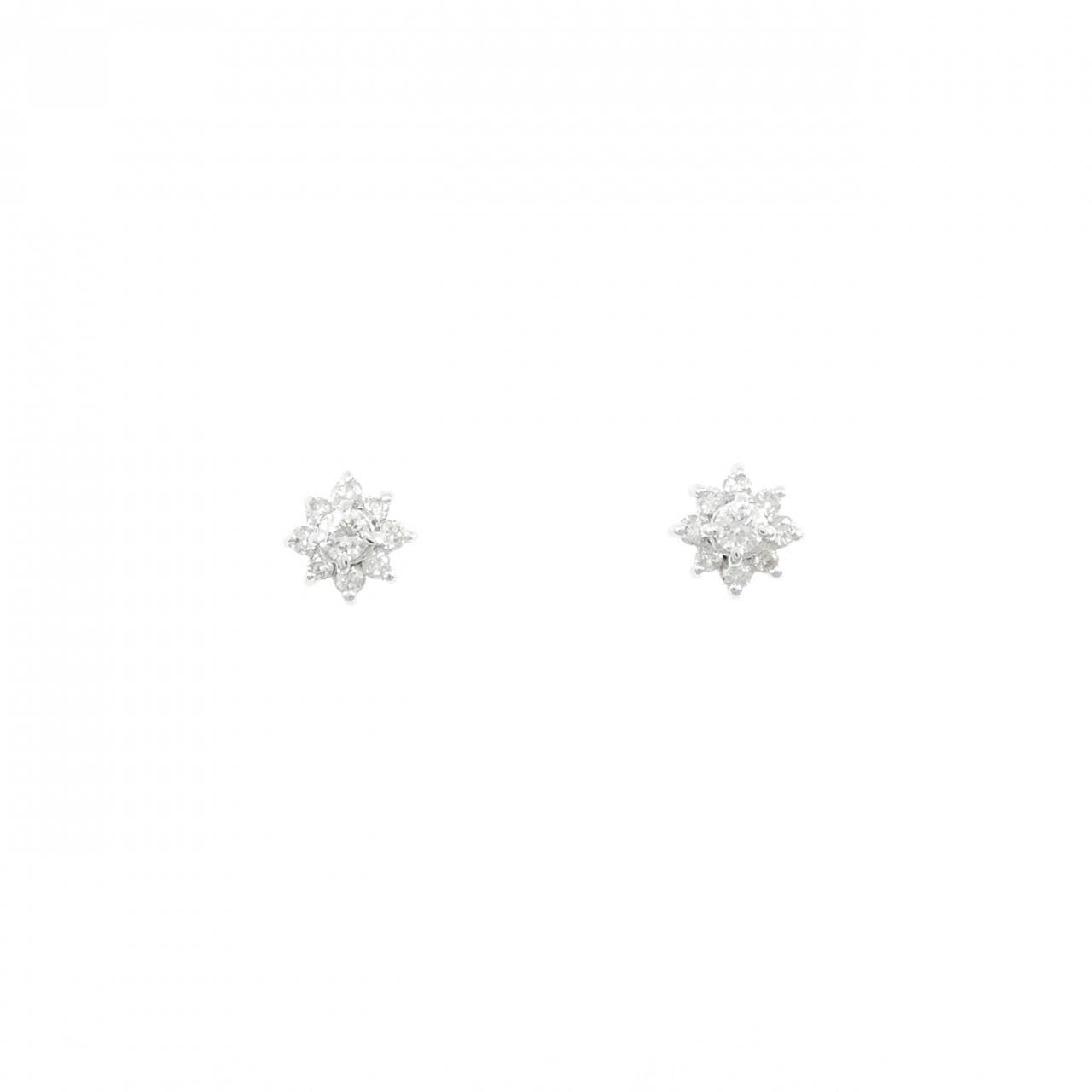K14WG ダイヤモンド ピアス 0.14CT