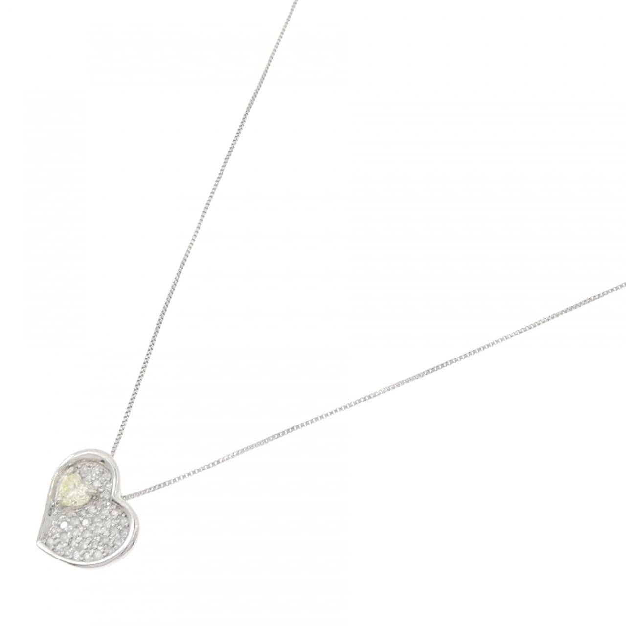 PT900/PT850 ハート ダイヤモンド ネックレス 0.200CT