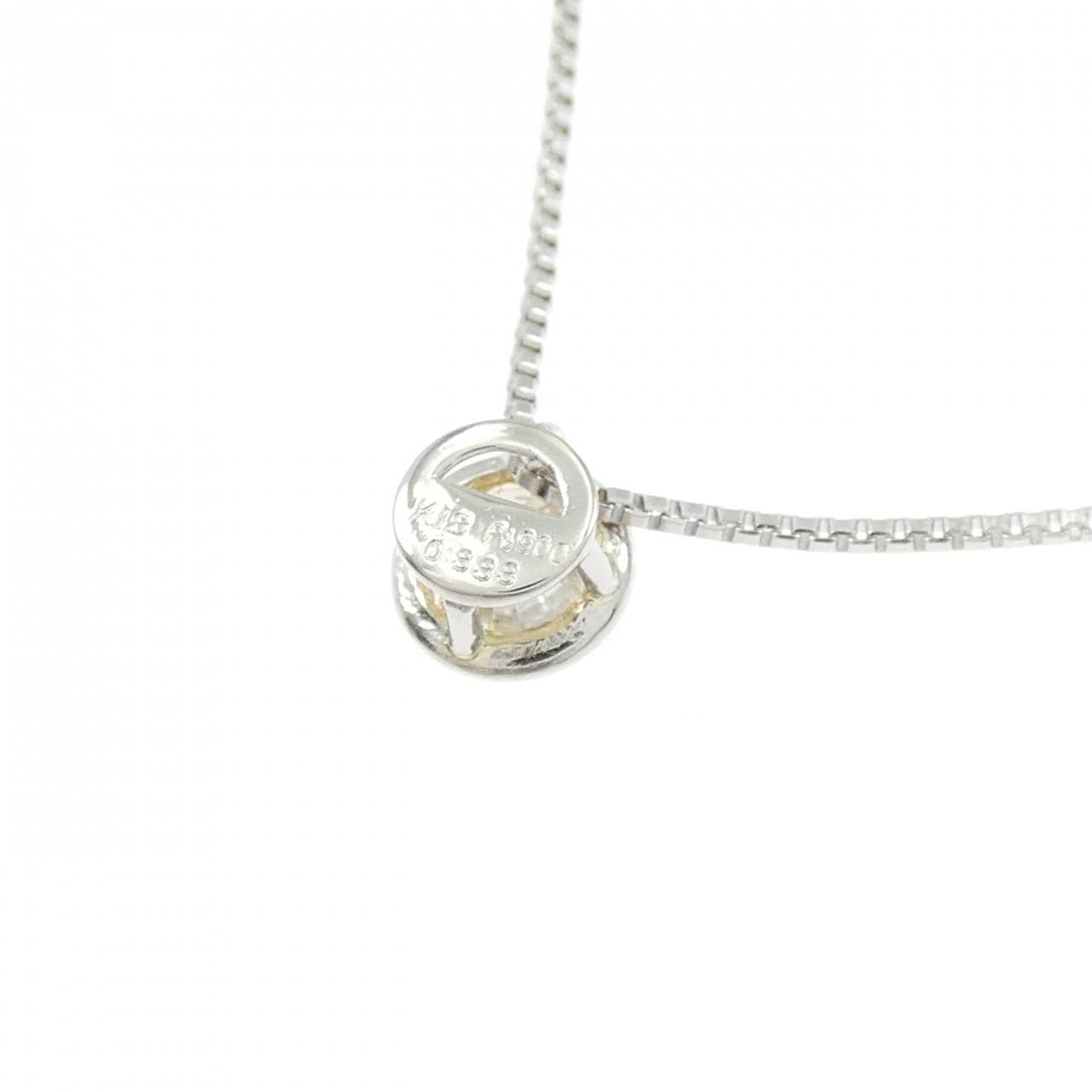 PT900/K18YG/PT850 ソリティア ダイヤモンド ネックレス 0.333CT