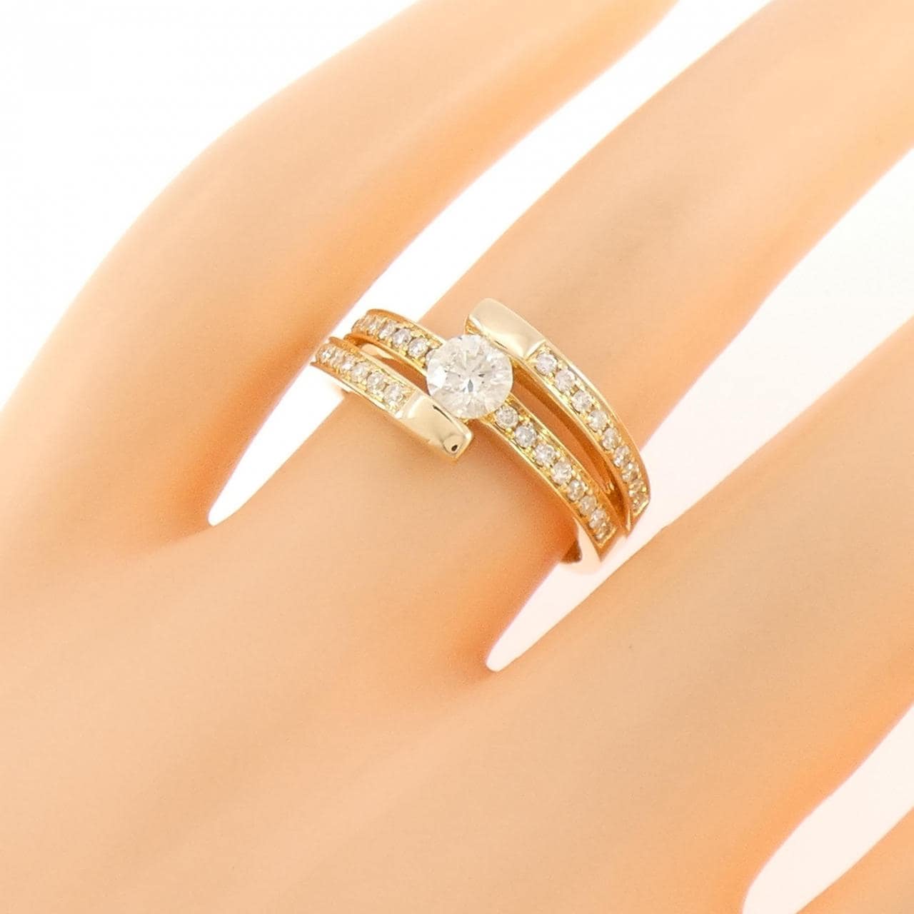 K18YG ダイヤモンド リング 0.37CT