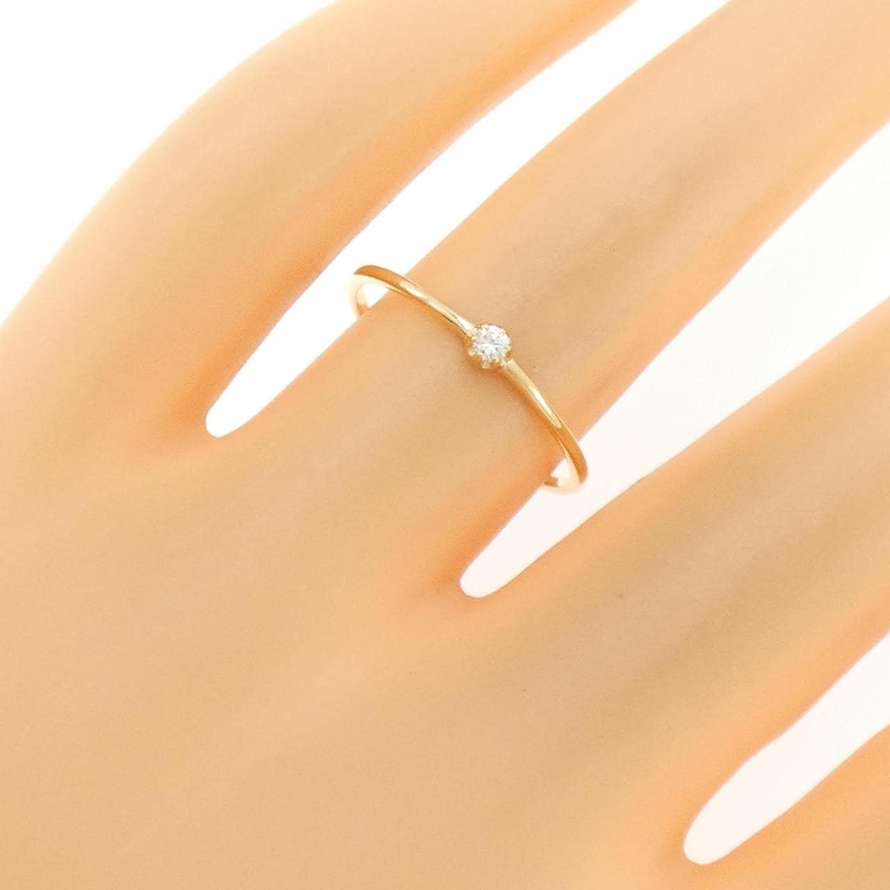 【リメイク】K18YG ソリティア ダイヤモンド リング 0.03CT