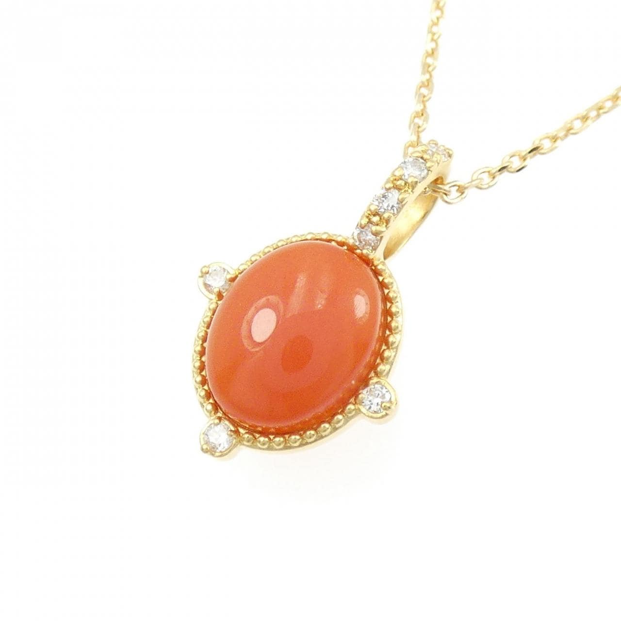 K18YG サンゴ ネックレス