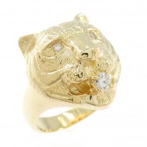 K18YG タイガー ダイヤモンド リング 0.10CT