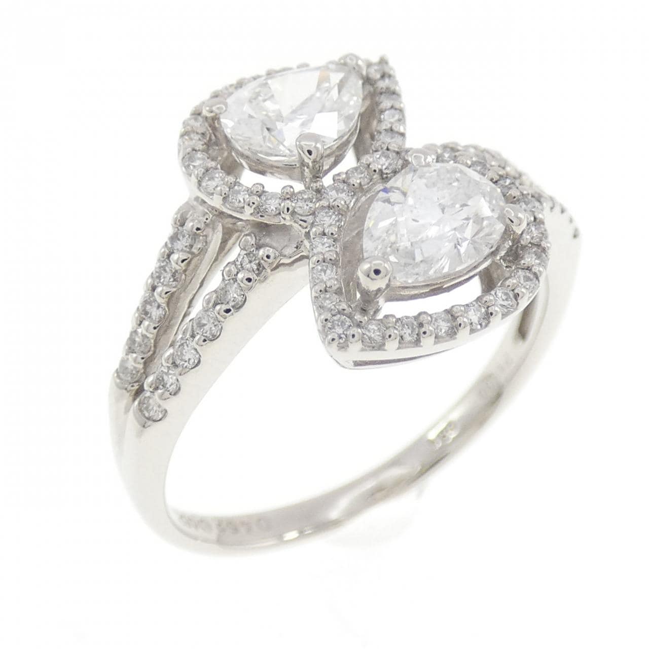 PT900 ダイヤモンド リング 0.462CT 0.462CT F-G SI2 ペアシェイプ