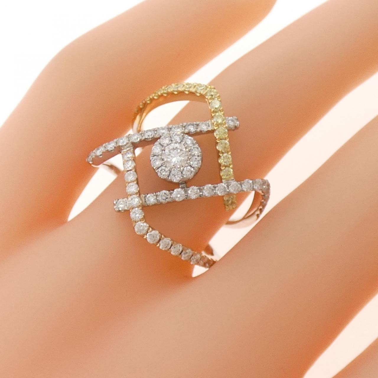 750スリーカラー ダイヤモンド リング 1.05CT