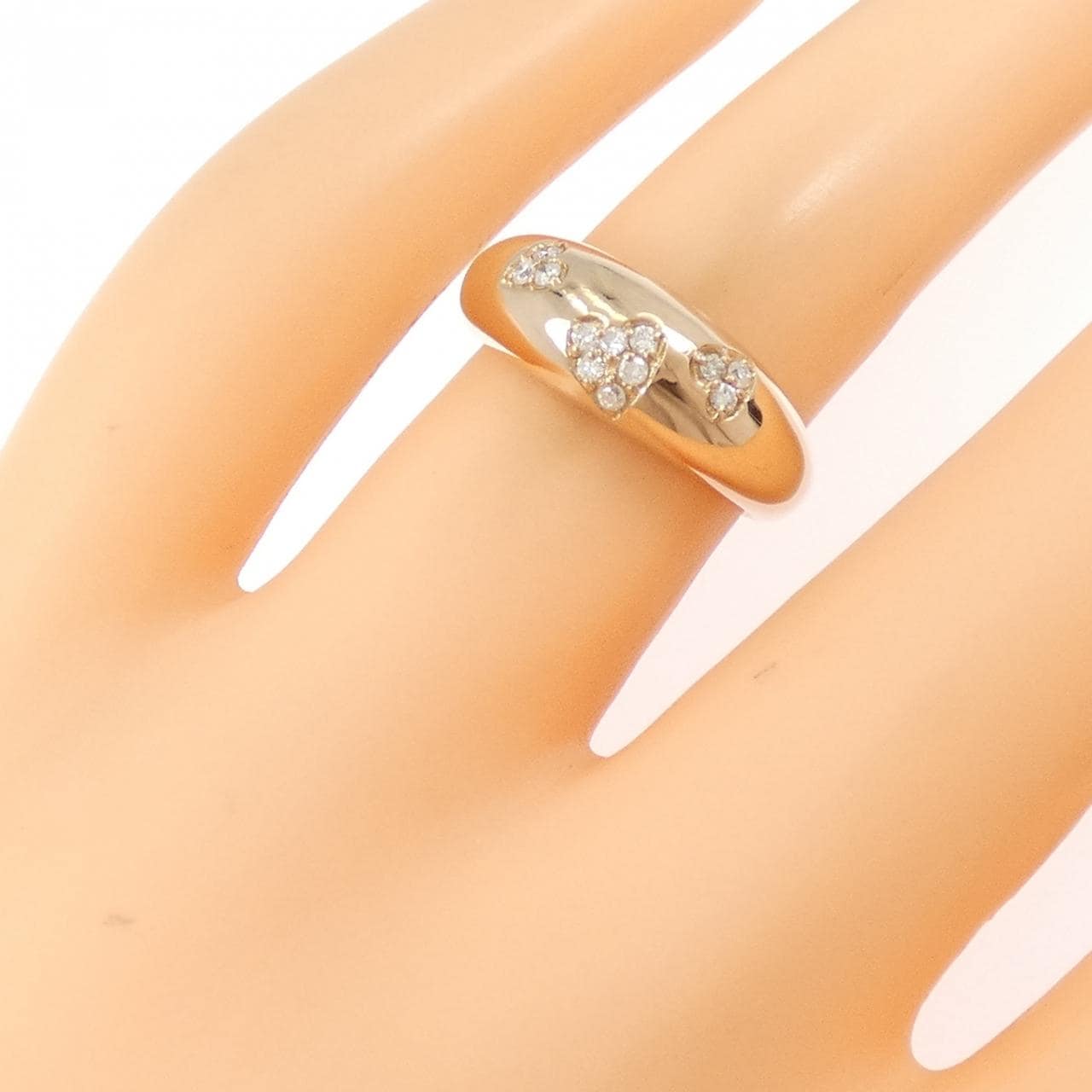 K18PG ハート ダイヤモンド リング 0.11CT
