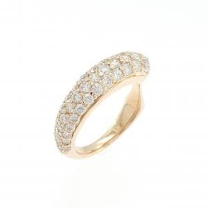 K18PG パヴェ ダイヤモンド ピンキーリング 0.70CT