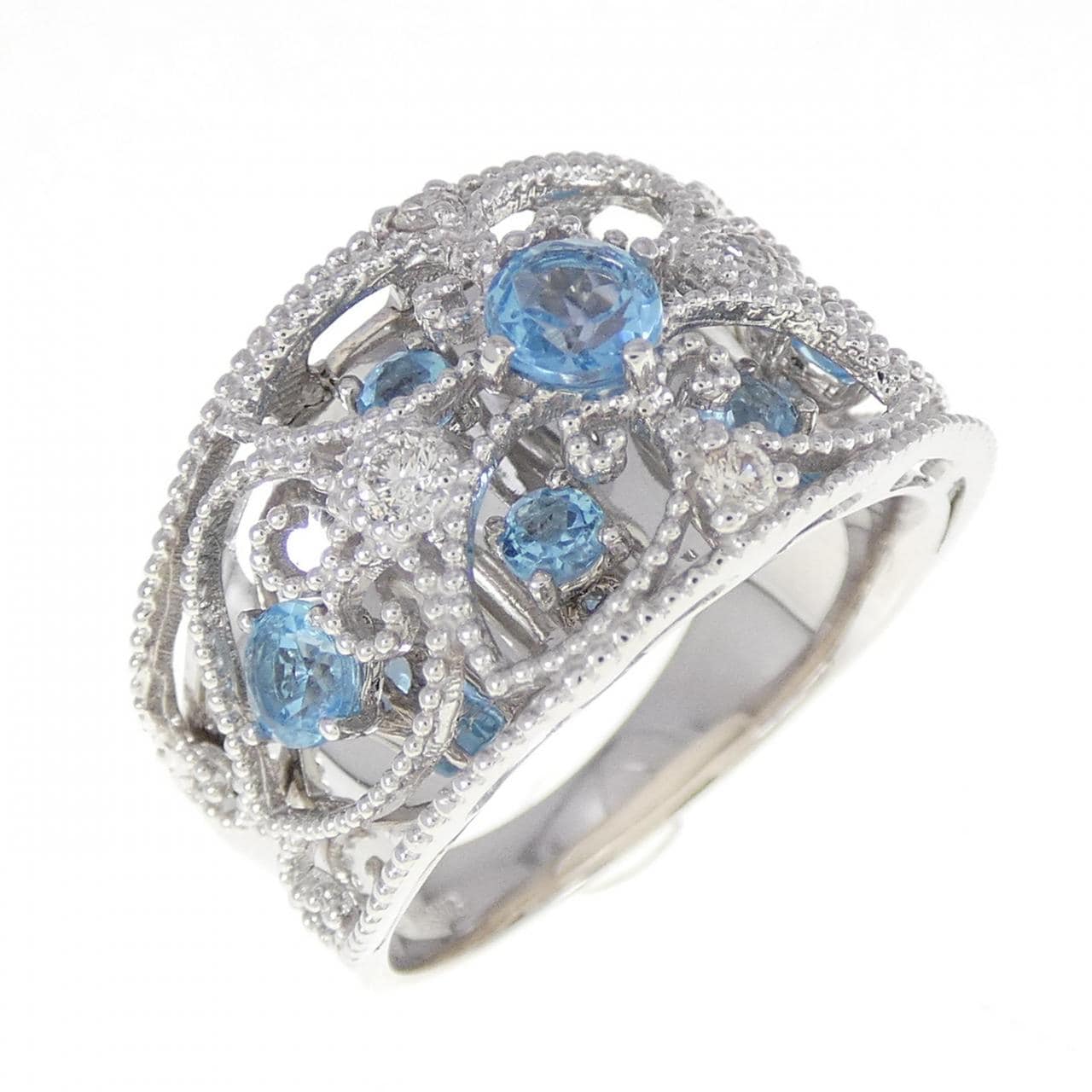 K18WG Blue Topaz Ring 0.95CT