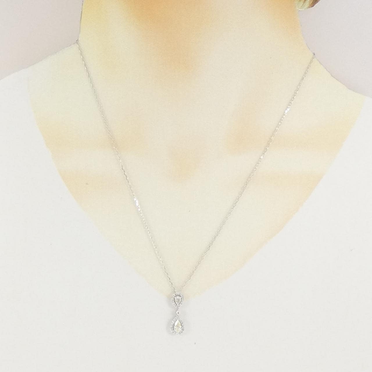 K18WG ダイヤモンド ネックレス 0.306CT