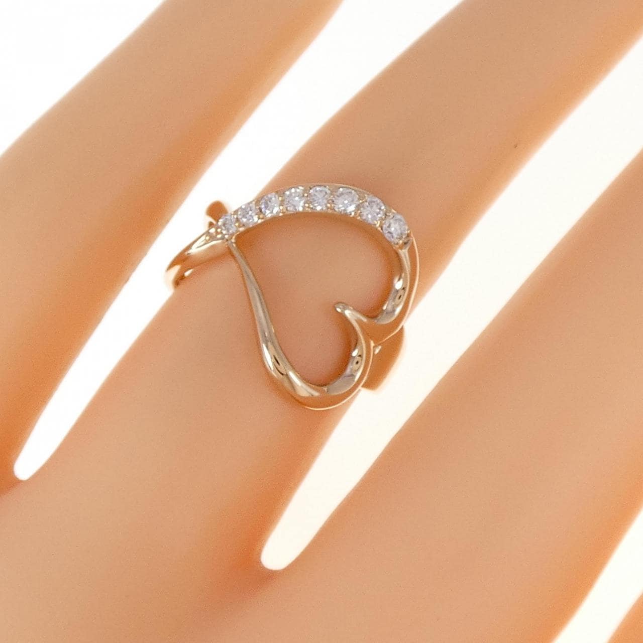 K18PG ハート ダイヤモンド リング 0.17CT