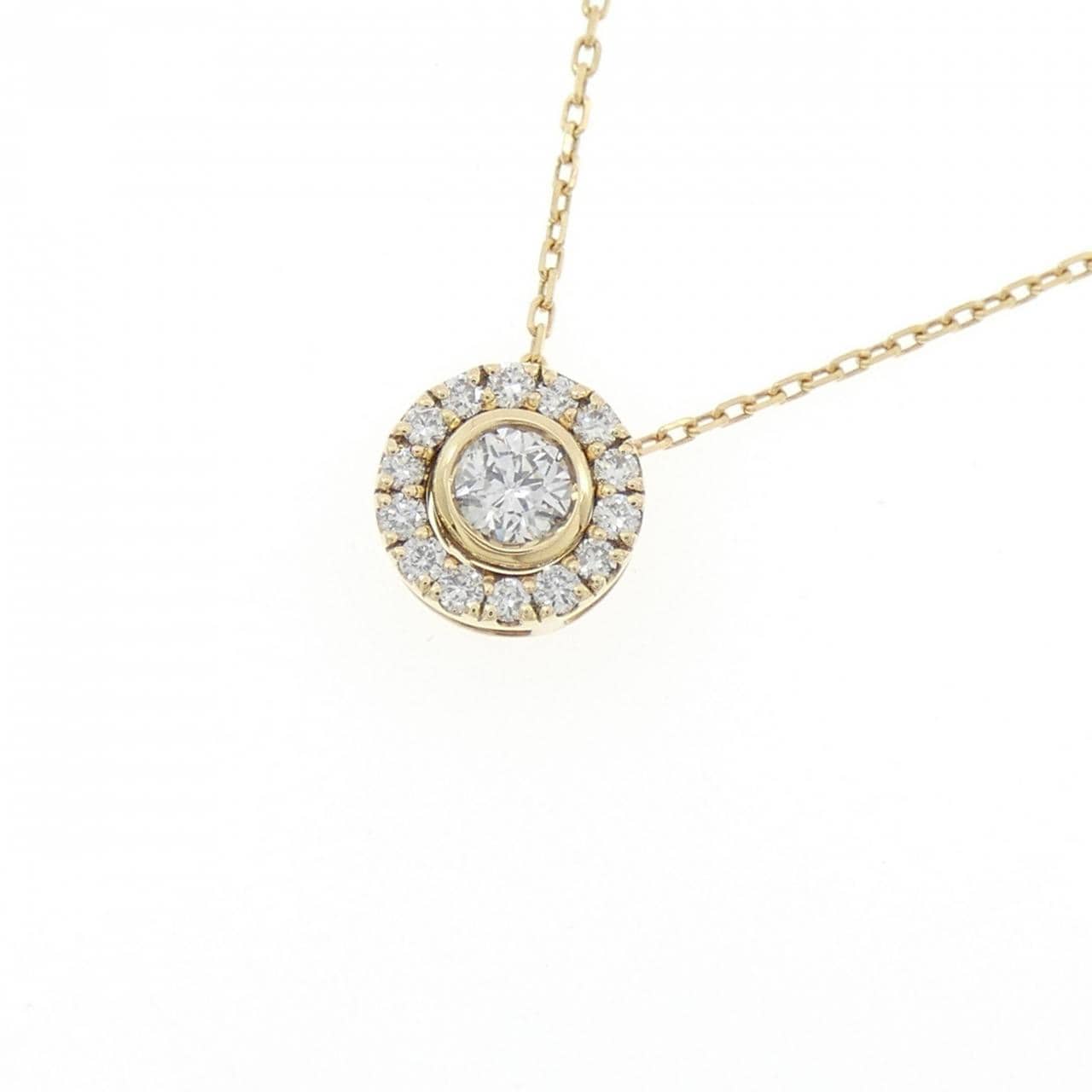 K18YG 2WAY ダイヤモンド ネックレス 0.177CT