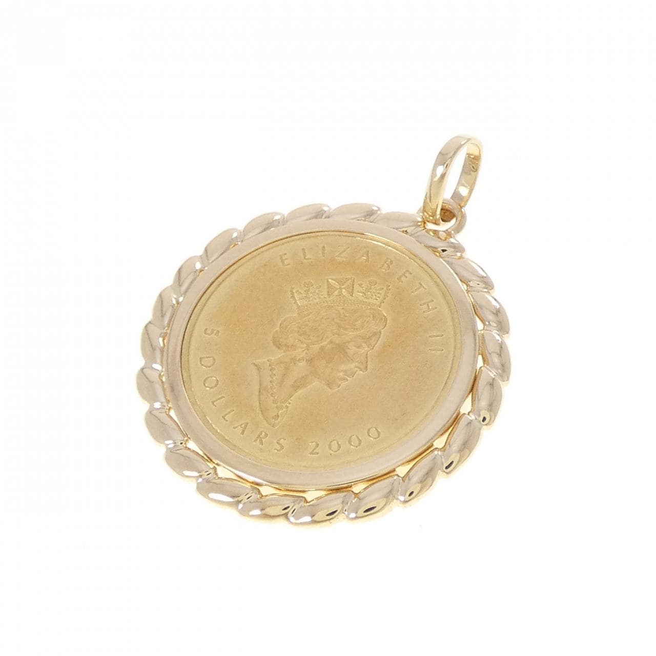 K18YG(枠) コイン ペンダント