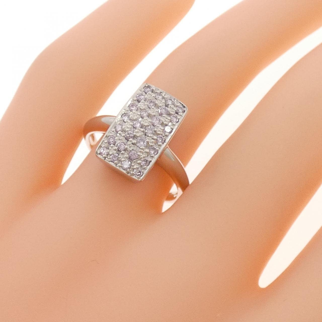 PT900 パヴェ ピンクダイヤモンド リング 0.38CT