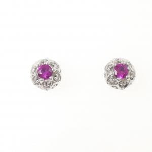 K18WG ルビー ピアス 0.28CT