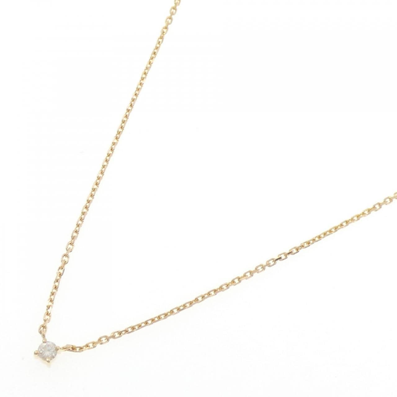 K18YG ソリティア ダイヤモンド ネックレス 0.11CT