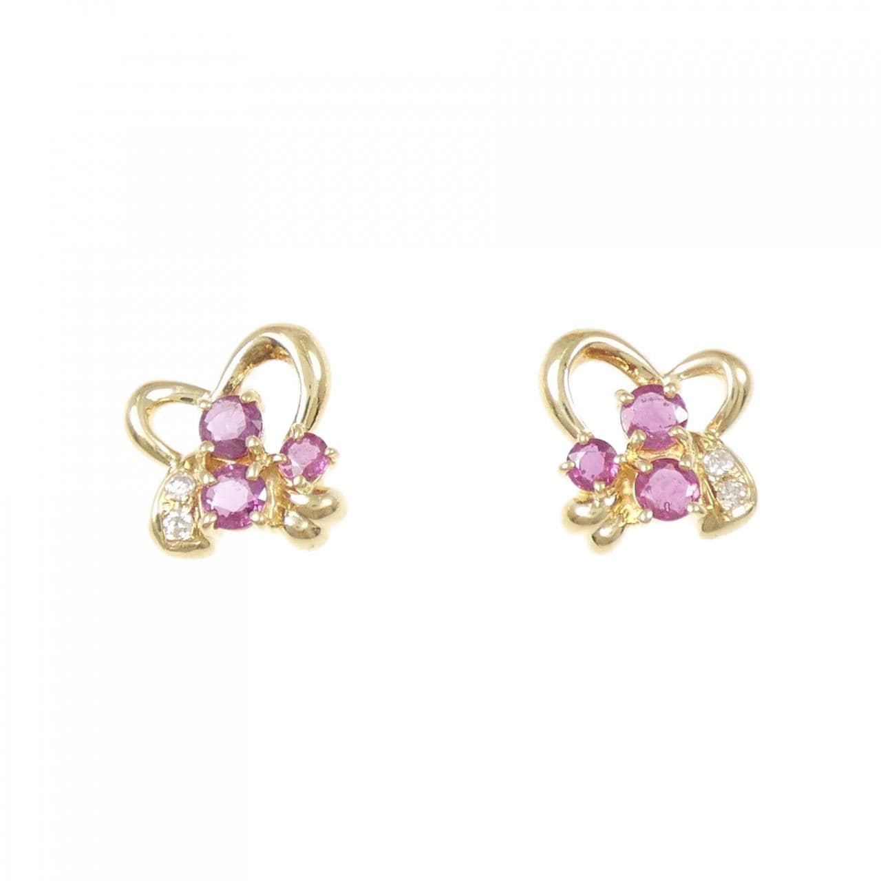 K18YG ルビー ピアス 0.50CT