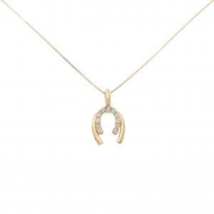 K18YG ホースシュー ダイヤモンド ネックレス 0.20CT