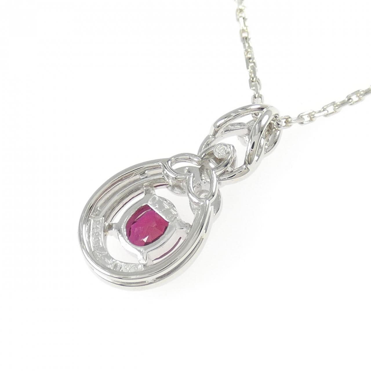 PT900/PT850 ルビー ネックレス 0.77CT