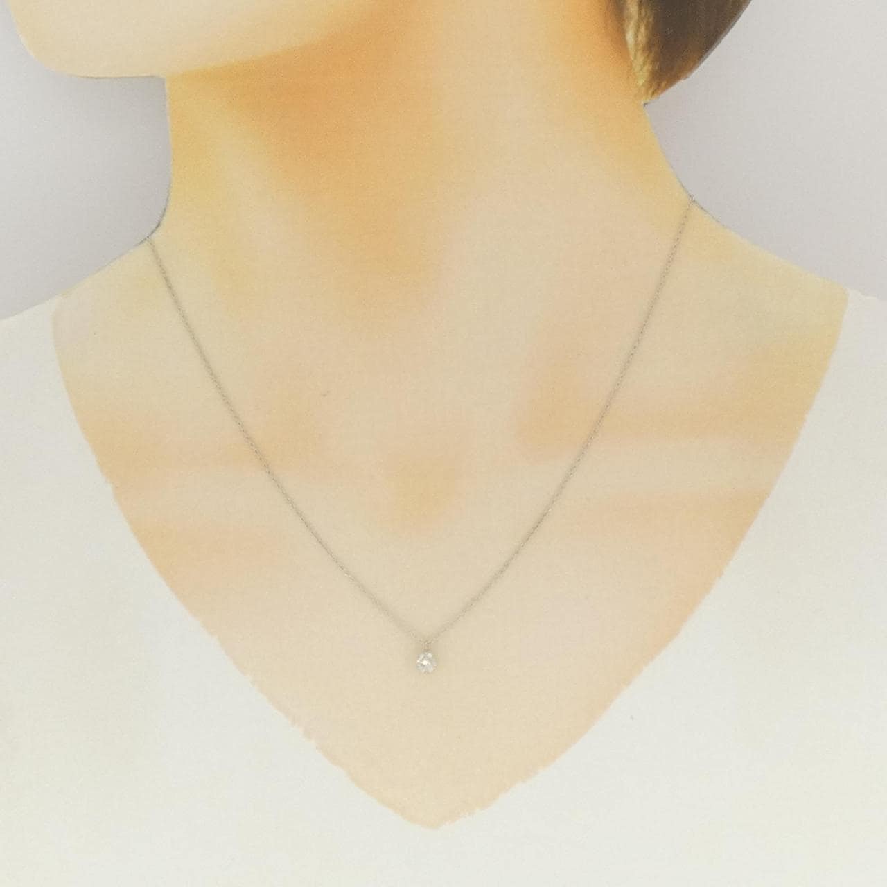 PT900/PT850 ソリティア ダイヤモンド ネックレス 0.25CT