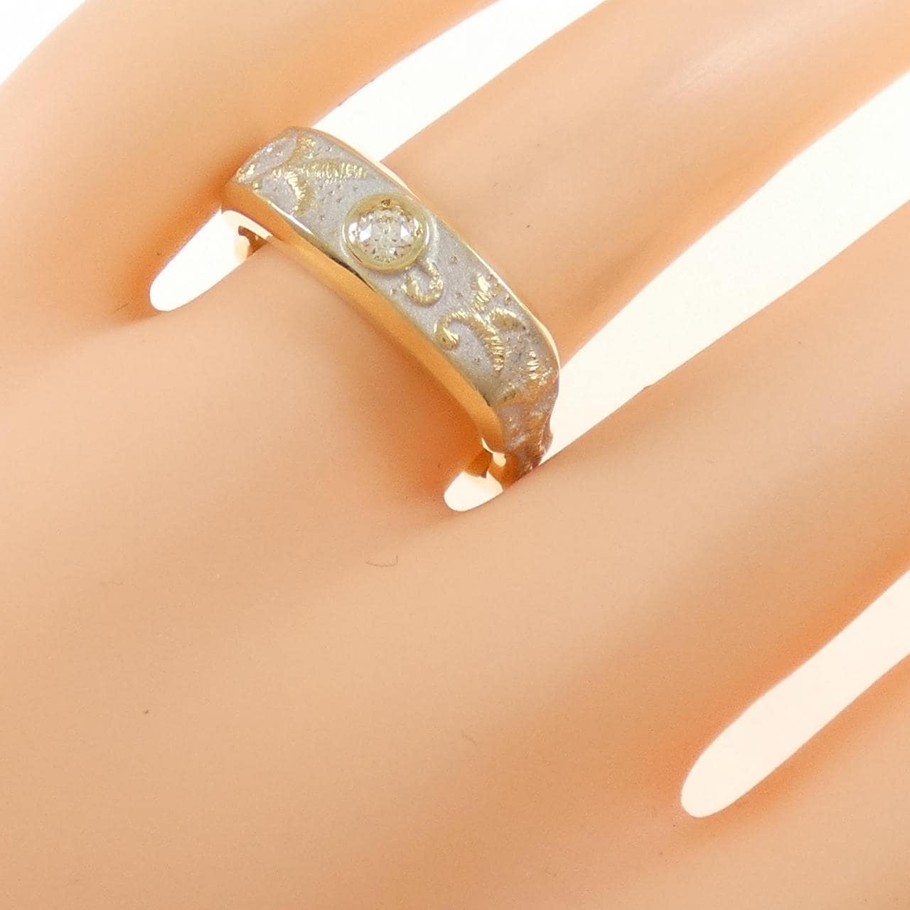 K18YG/K18WG鑽石戒指 0.088CT