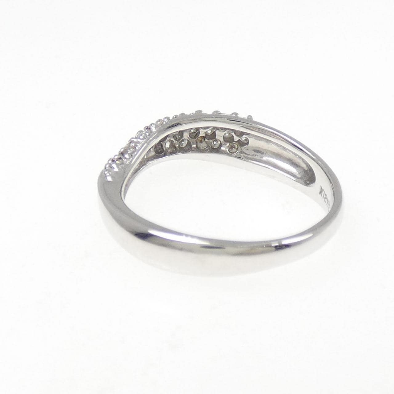K18WG ダイヤモンド ピンキー リング 0.18CT