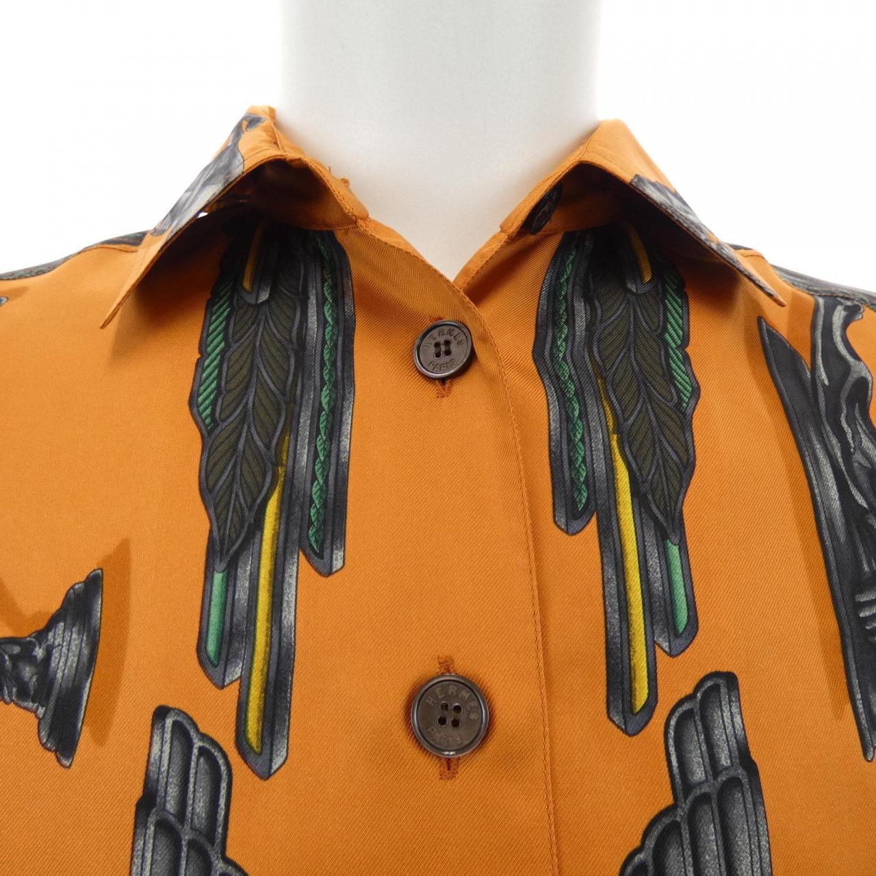 【ヴィンテージ】エルメス HERMES LES PARURES DU VENT ツイルレーヌ. シャツ