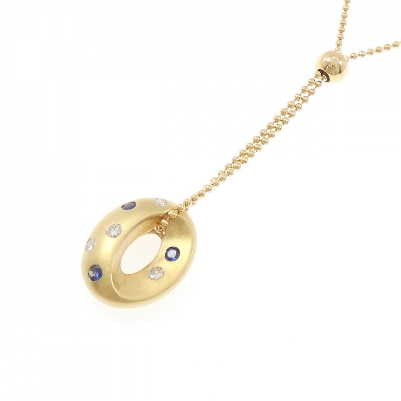 K18YG サファイヤ ネックレス 0.12CT