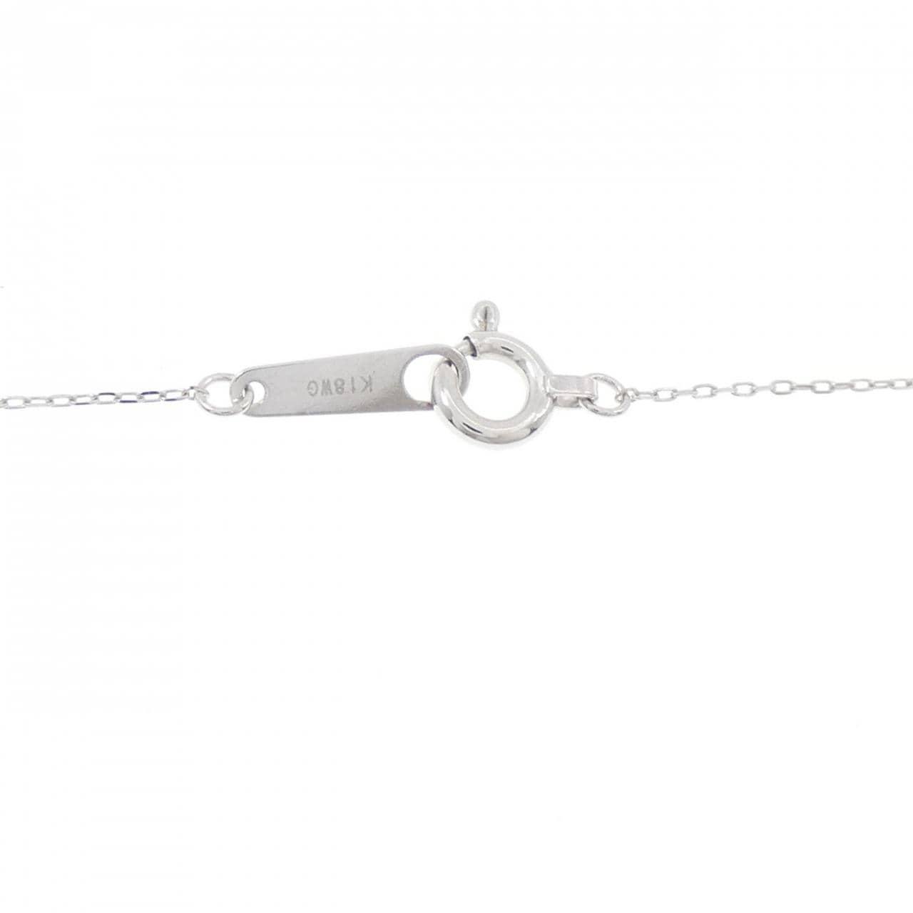 K18WG パヴェ ハート ダイヤモンド ネックレス 0.20CT